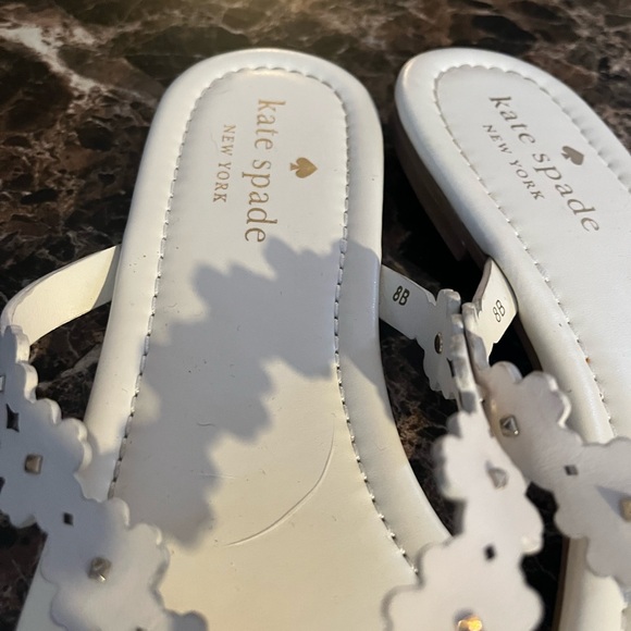 Kate Spade White Floral Embellished Sandals - Picture 5 of 12